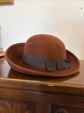 Vintage Nordstrom Brown Wool Felt Hat Made in USA